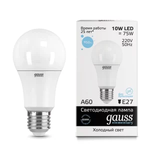 Лампочка Gauss LED Elementary A60, 10W, E27, 880 Im 3000K