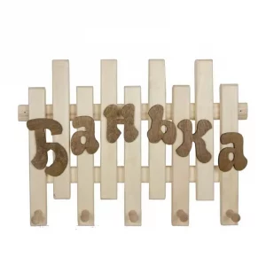 Вешалка Банная линия «Банька», липа, 51х38 см, 5 рожков