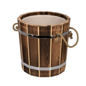 Запарник Банные штучки, 10 л, обожженная липа, со вставкой из пластика